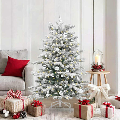 vidaXL Künstlicher klappbarer Weihnachtsbaum Weiß 150 cm PE und PVC