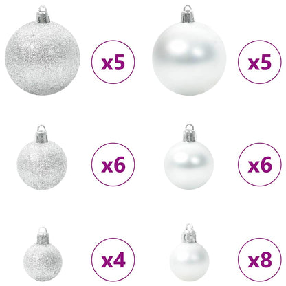 vidaXL Künstlicher klappbarer Weihnachtsbaum Weiß 150 cm PE und PVC