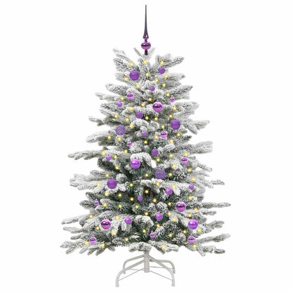 vidaXL Künstlicher klappbarer Weihnachtsbaum Weiß 150 cm PE und PVC