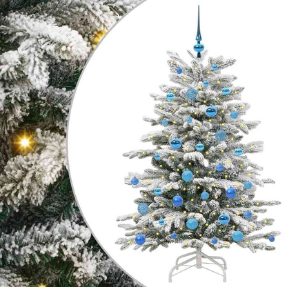 vidaXL Künstlicher klappbarer Weihnachtsbaum Weiß 150 cm PE und PVC