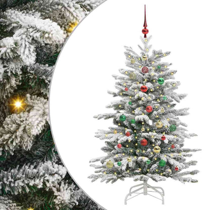 vidaXL Künstlicher klappbarer Weihnachtsbaum Weiß 150 cm PE und PVC