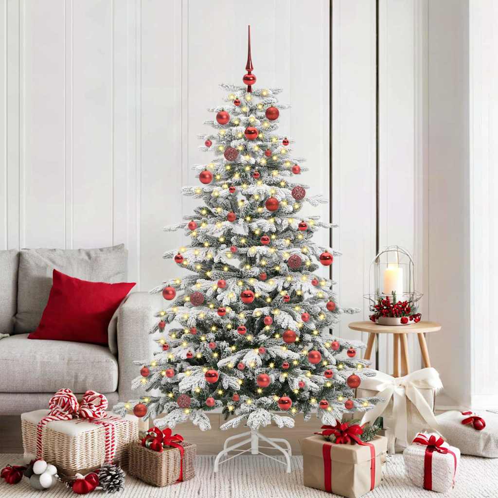 vidaXL Künstlicher klappbarer Weihnachtsbaum Weiß 180 cm PE und PVC