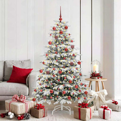 vidaXL Künstlicher klappbarer Weihnachtsbaum Weiß 180 cm PE und PVC