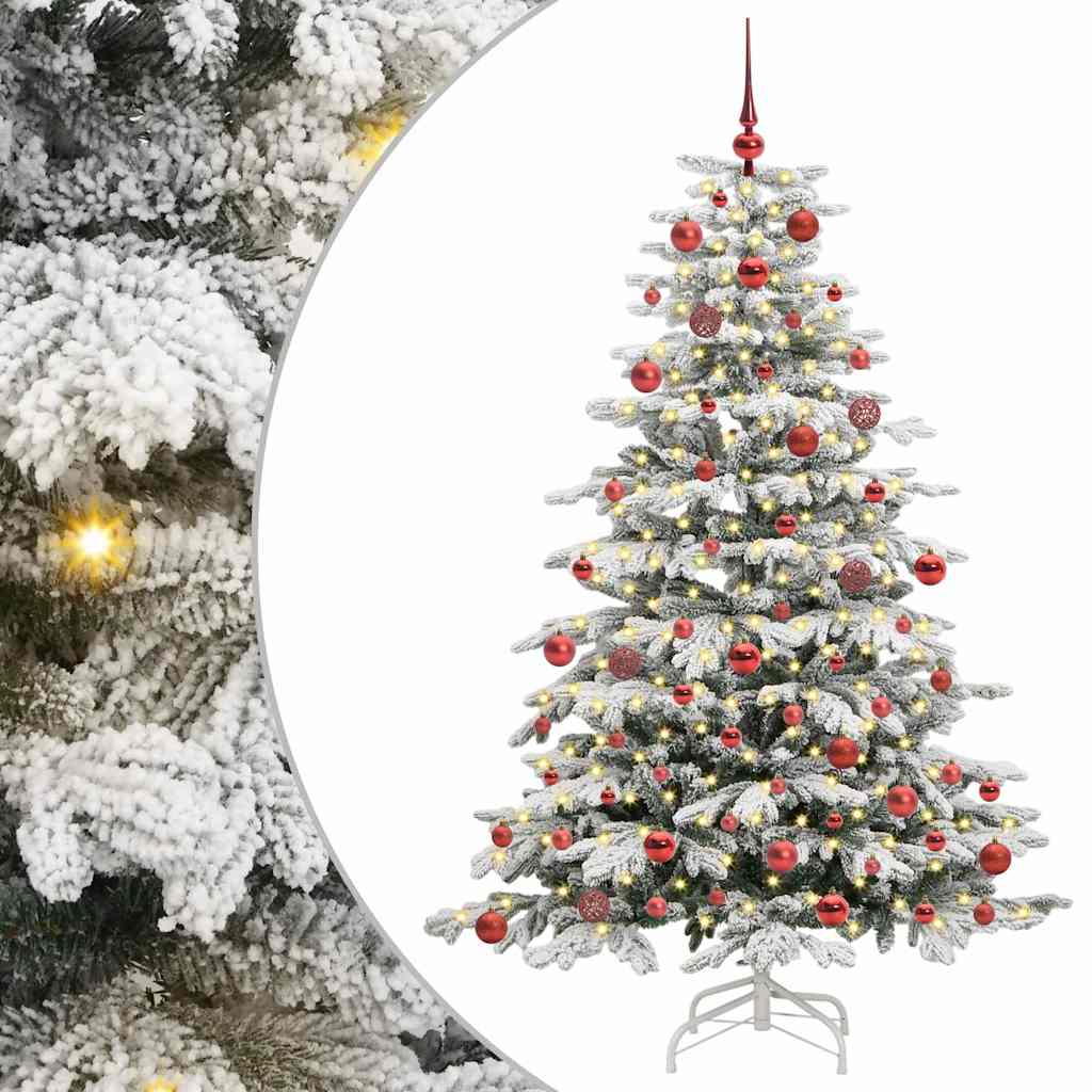 vidaXL Künstlicher klappbarer Weihnachtsbaum Weiß 180 cm PE und PVC