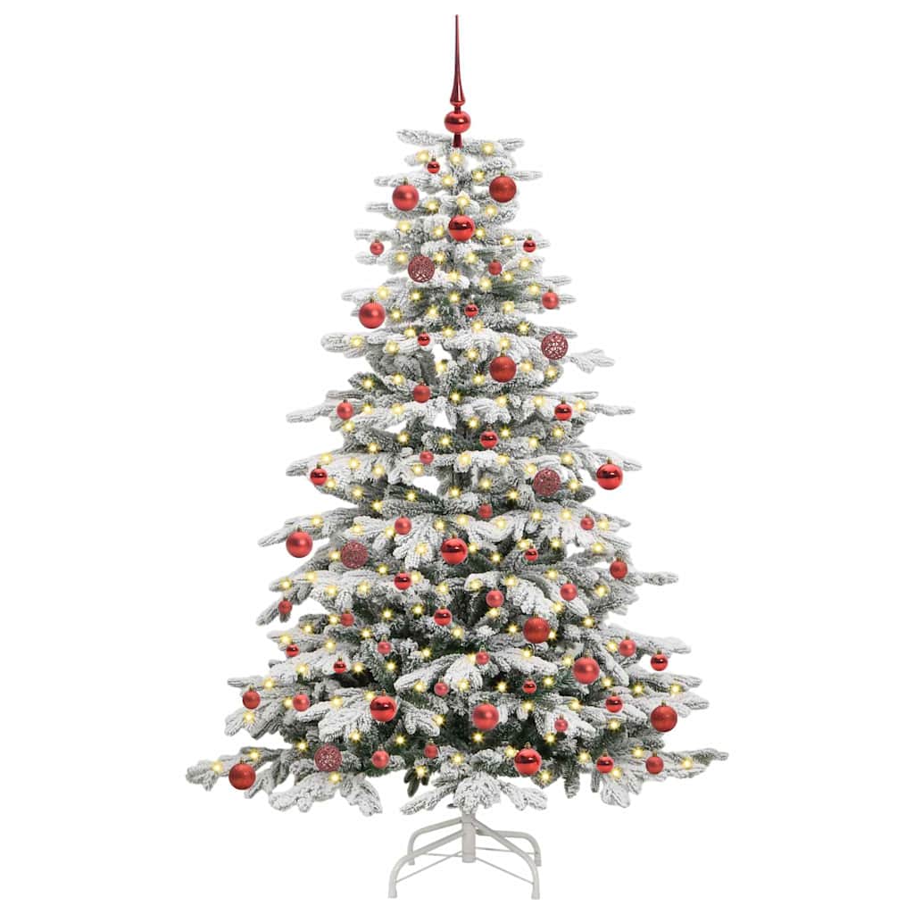 vidaXL Künstlicher klappbarer Weihnachtsbaum Weiß 180 cm PE und PVC