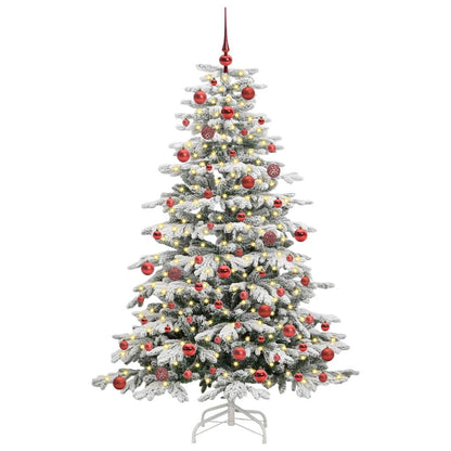 vidaXL Künstlicher klappbarer Weihnachtsbaum Weiß 180 cm PE und PVC