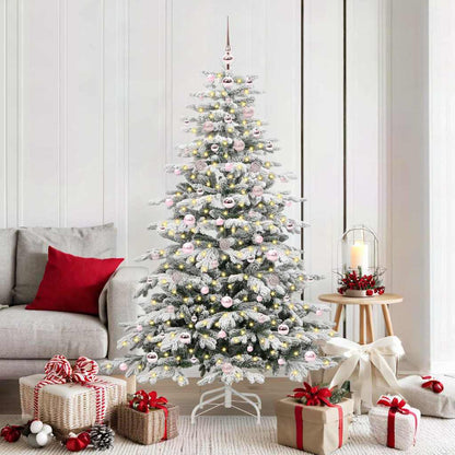 vidaXL Künstlicher klappbarer Weihnachtsbaum Weiß 180 cm PE und PVC