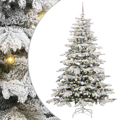 vidaXL Künstlicher klappbarer Weihnachtsbaum Weiß 180 cm PE und PVC