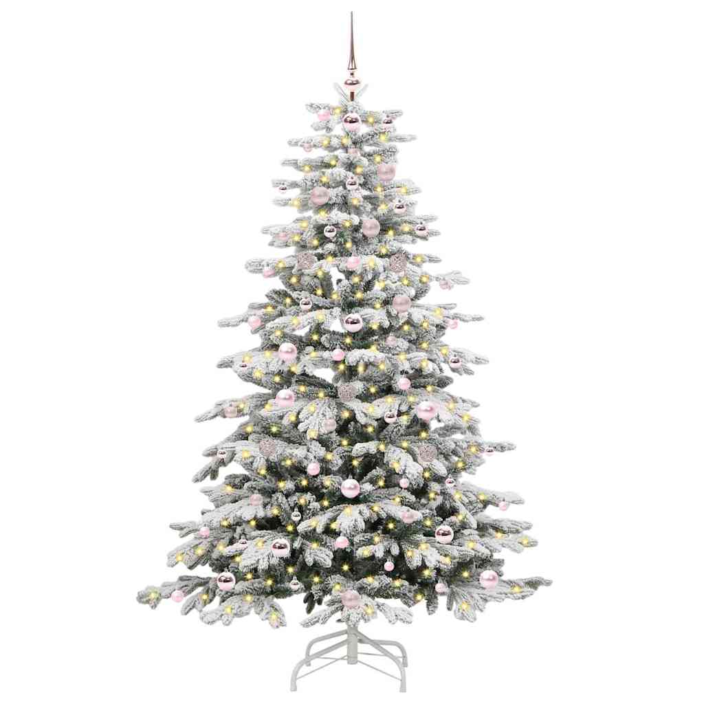 vidaXL Künstlicher klappbarer Weihnachtsbaum Weiß 180 cm PE und PVC