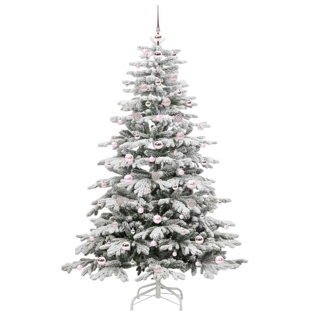 vidaXL Künstlicher klappbarer Weihnachtsbaum Weiß 180 cm PE und PVC