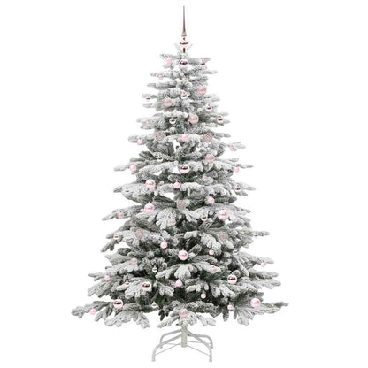 vidaXL Künstlicher klappbarer Weihnachtsbaum Weiß 180 cm PE und PVC