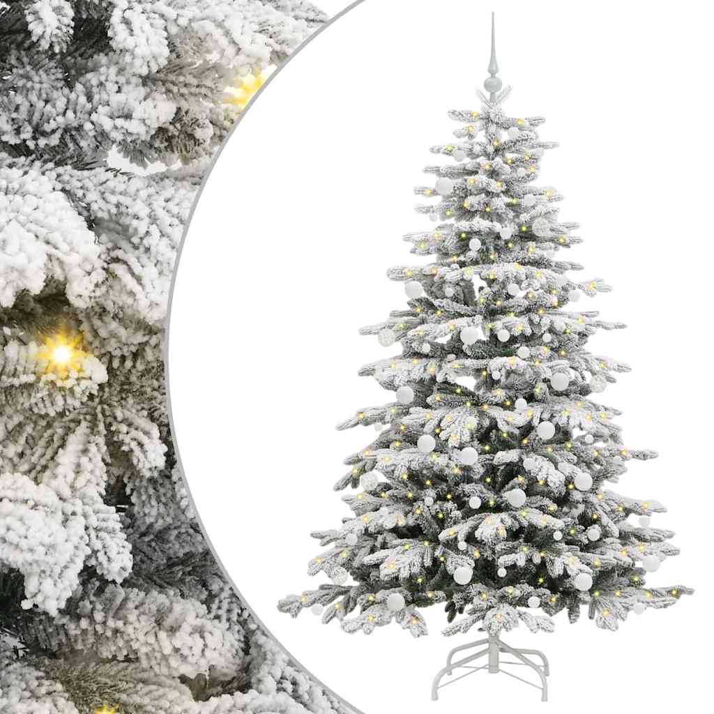 vidaXL Künstlicher klappbarer Weihnachtsbaum Weiß 180 cm PE und PVC