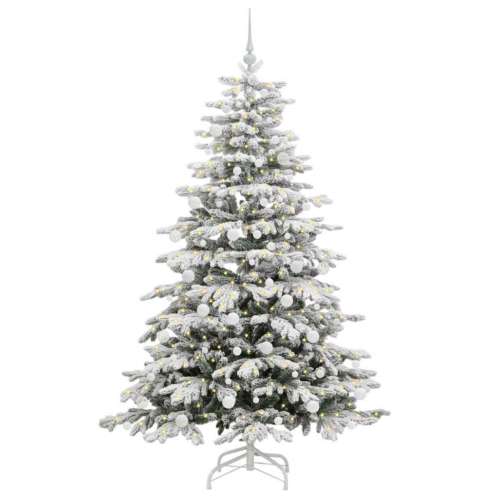 vidaXL Künstlicher klappbarer Weihnachtsbaum Weiß 180 cm PE und PVC