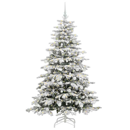vidaXL Künstlicher klappbarer Weihnachtsbaum Weiß 180 cm PE und PVC