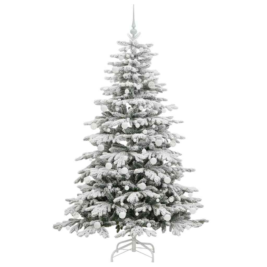 vidaXL Künstlicher klappbarer Weihnachtsbaum Weiß 180 cm PE und PVC
