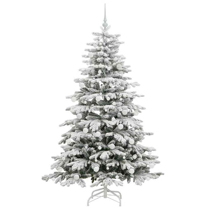 vidaXL Künstlicher klappbarer Weihnachtsbaum Weiß 180 cm PE und PVC