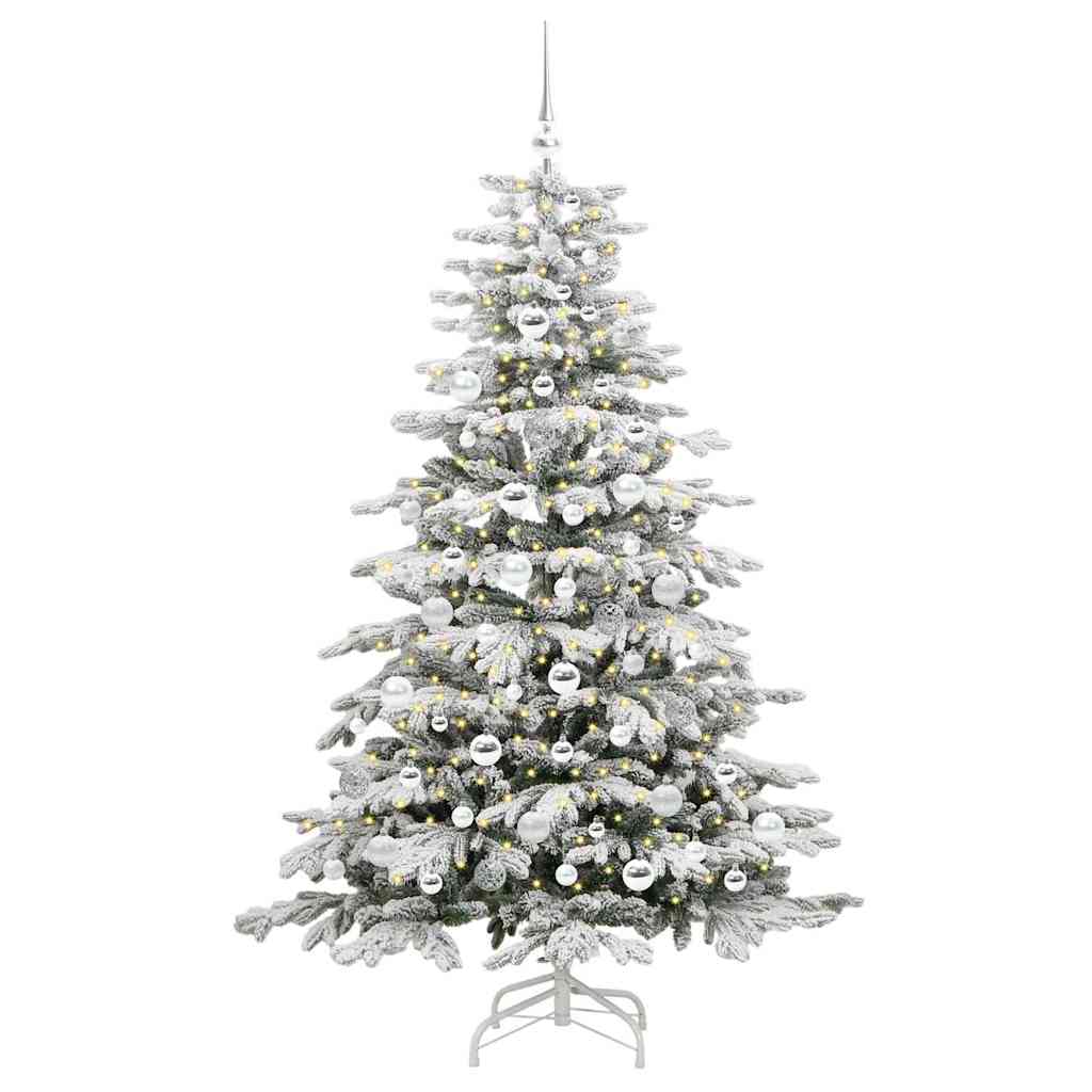 Künstlicher klappbarer Weihnachtsbaum Weiß 180 cm PE und PVC