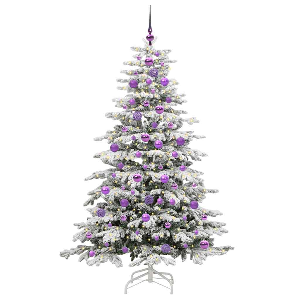 vidaXL Künstlicher klappbarer Weihnachtsbaum Weiß 180 cm PE und PVC