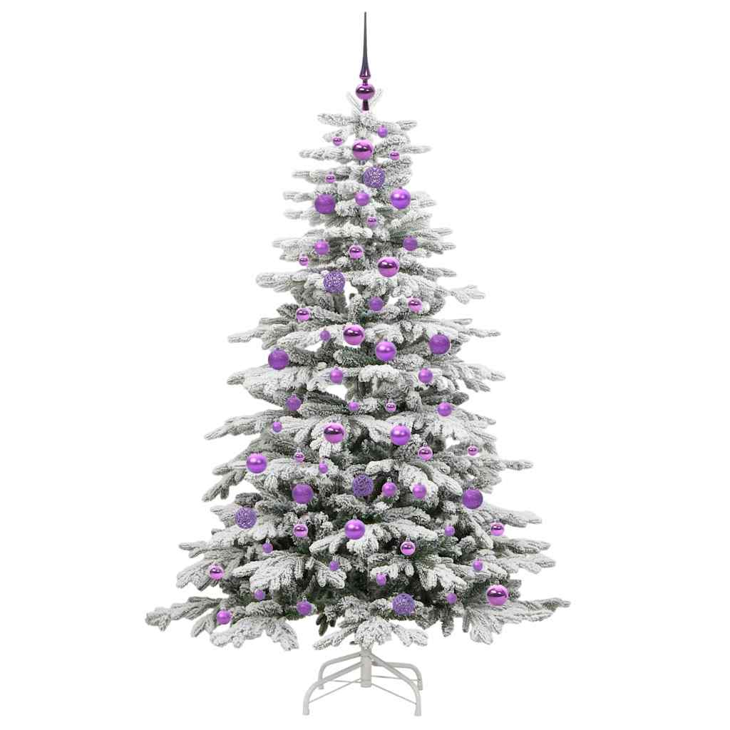vidaXL Künstlicher klappbarer Weihnachtsbaum Weiß 180 cm PE und PVC
