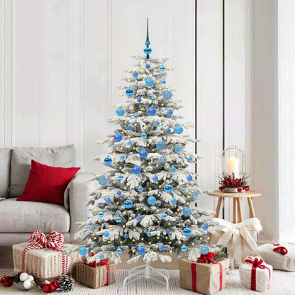vidaXL Künstlicher klappbarer Weihnachtsbaum Weiß 180 cm PE und PVC