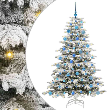 vidaXL Künstlicher klappbarer Weihnachtsbaum Weiß 180 cm PE und PVC