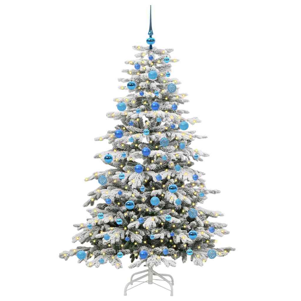 vidaXL Künstlicher klappbarer Weihnachtsbaum Weiß 180 cm PE und PVC