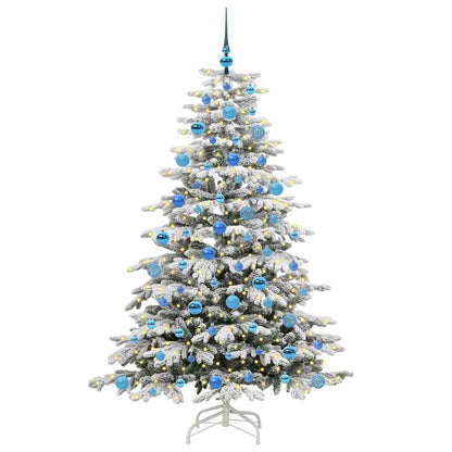 vidaXL Künstlicher klappbarer Weihnachtsbaum Weiß 180 cm PE und PVC
