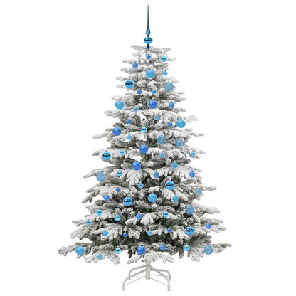 vidaXL Künstlicher klappbarer Weihnachtsbaum Weiß 180 cm PE und PVC