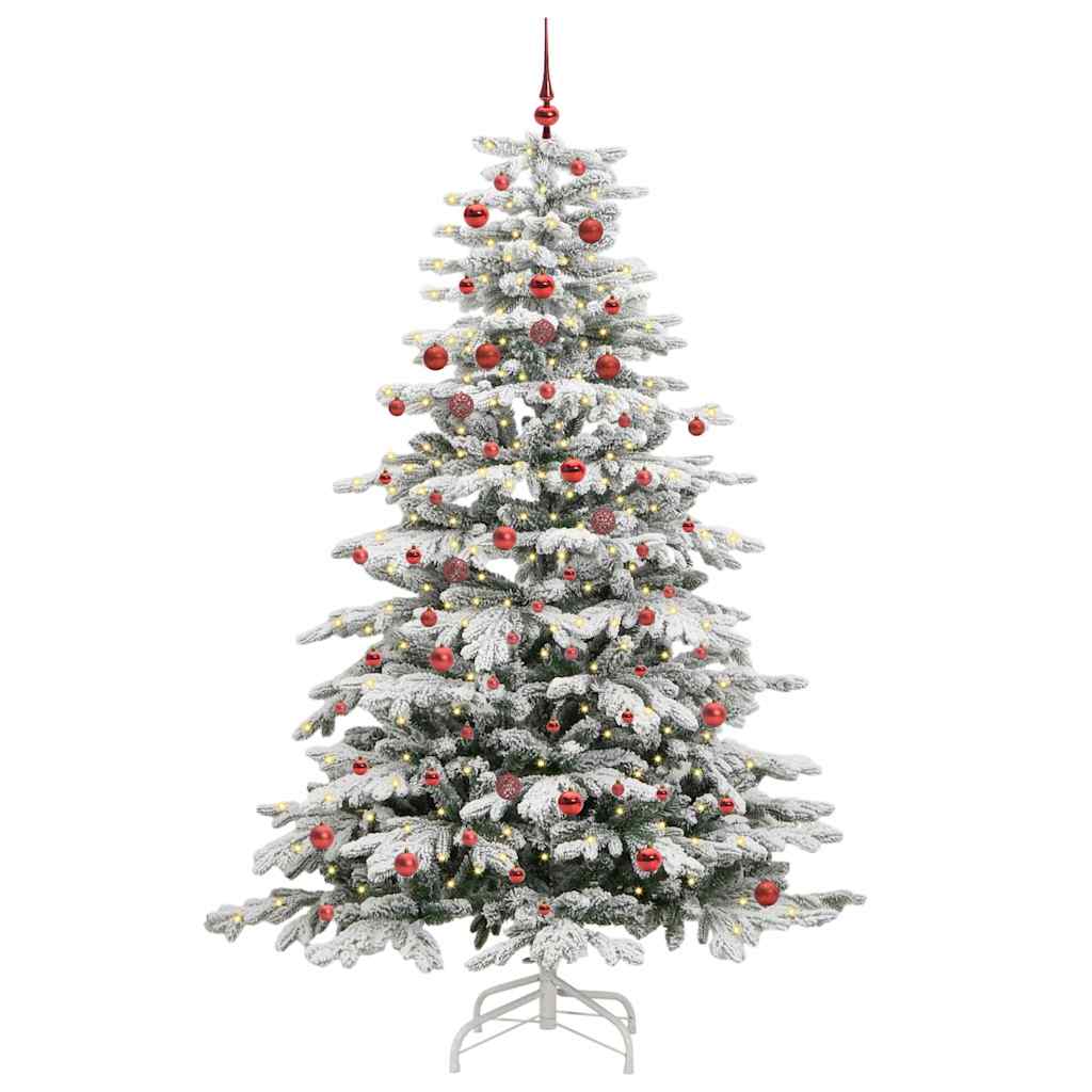 vidaXL Künstlicher klappbarer Weihnachtsbaum Weiß 210 cm PE und PVC