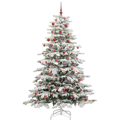 vidaXL Künstlicher klappbarer Weihnachtsbaum Weiß 210 cm PE und PVC