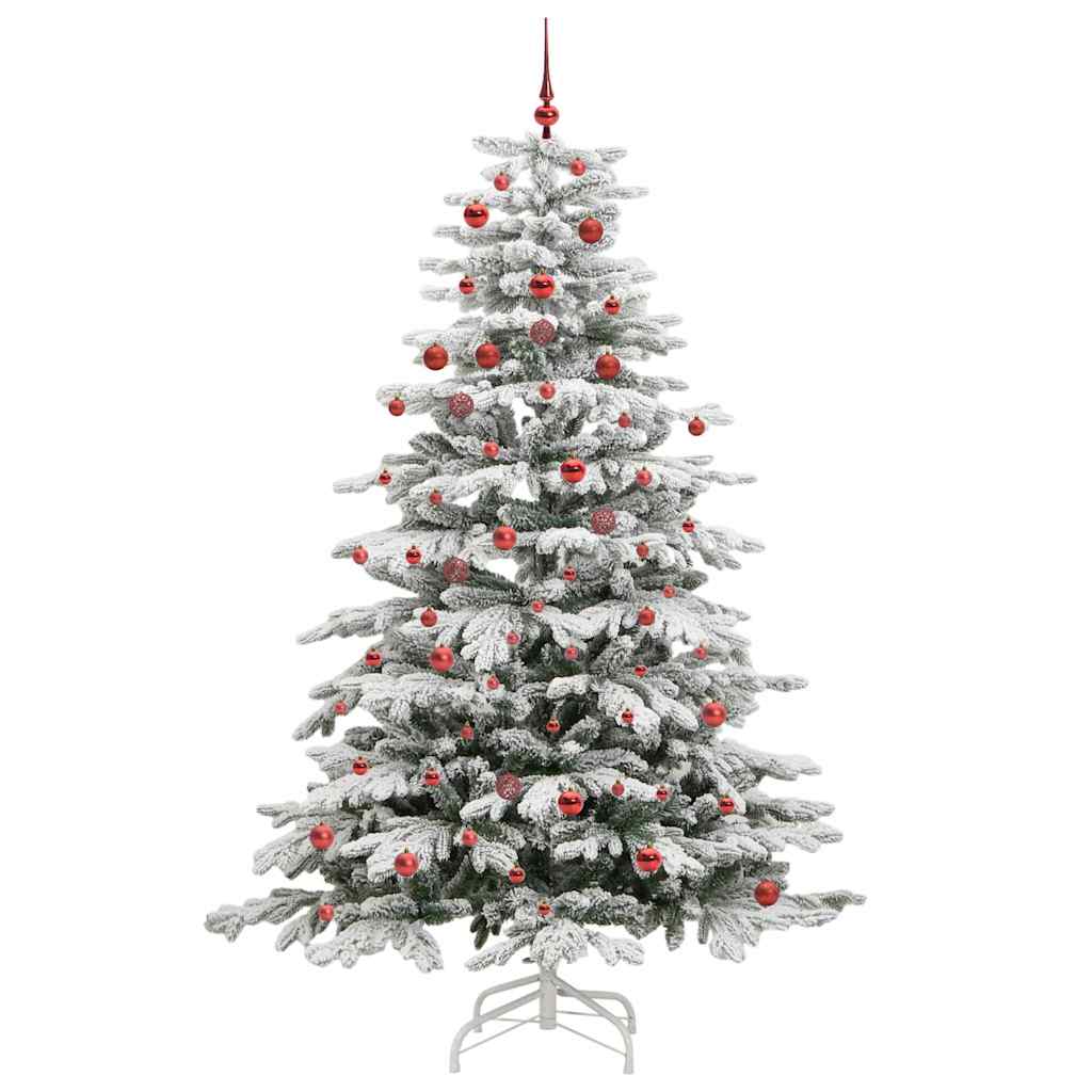 vidaXL Künstlicher klappbarer Weihnachtsbaum Weiß 210 cm PE und PVC