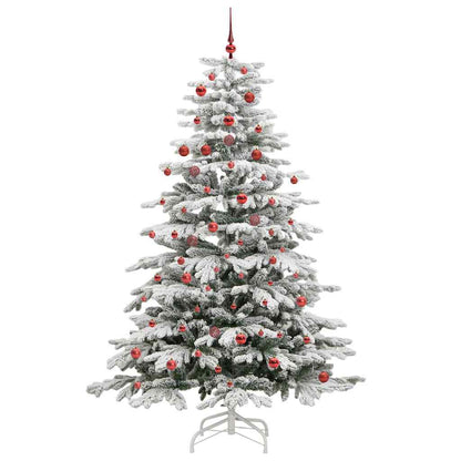 vidaXL Künstlicher klappbarer Weihnachtsbaum Weiß 210 cm PE und PVC