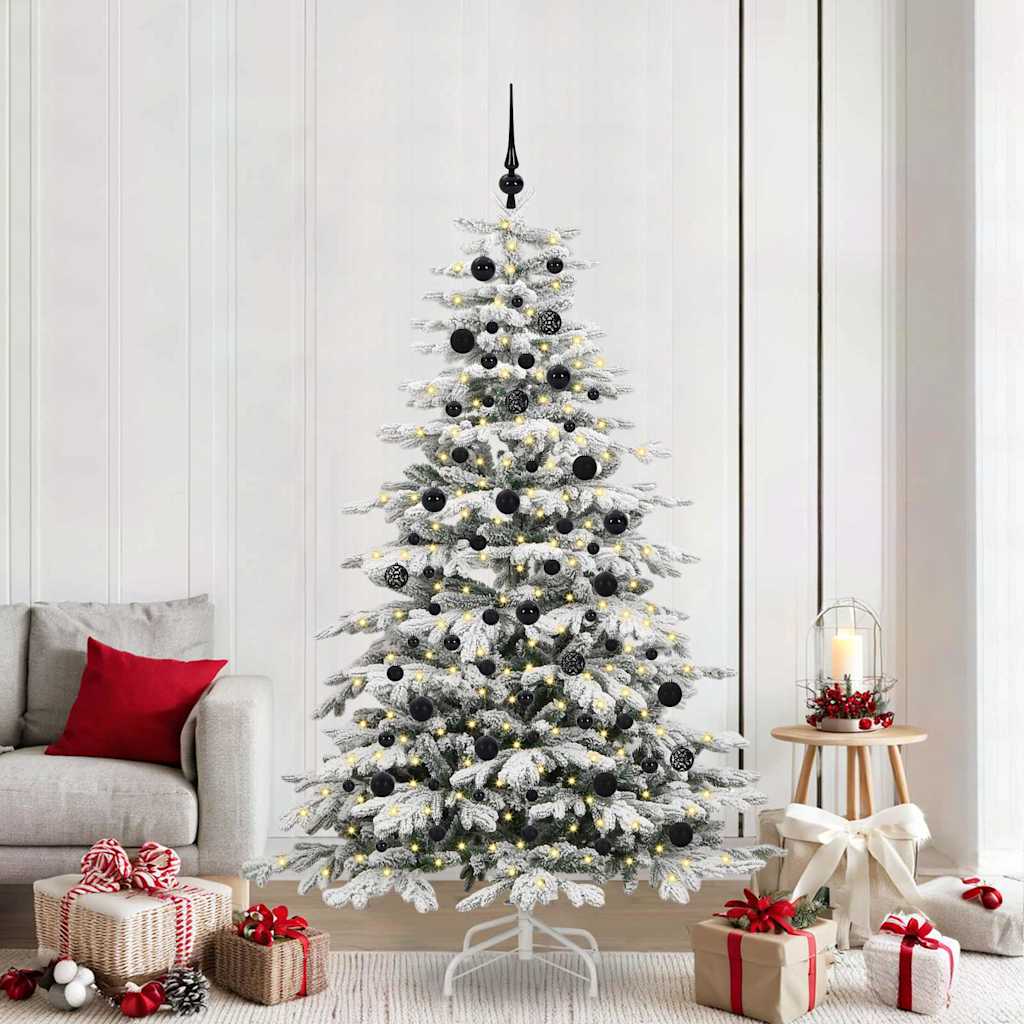 vidaXL Künstlicher klappbarer Weihnachtsbaum Weiß 210 cm PE und PVC