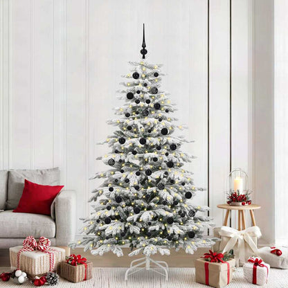 vidaXL Künstlicher klappbarer Weihnachtsbaum Weiß 210 cm PE und PVC