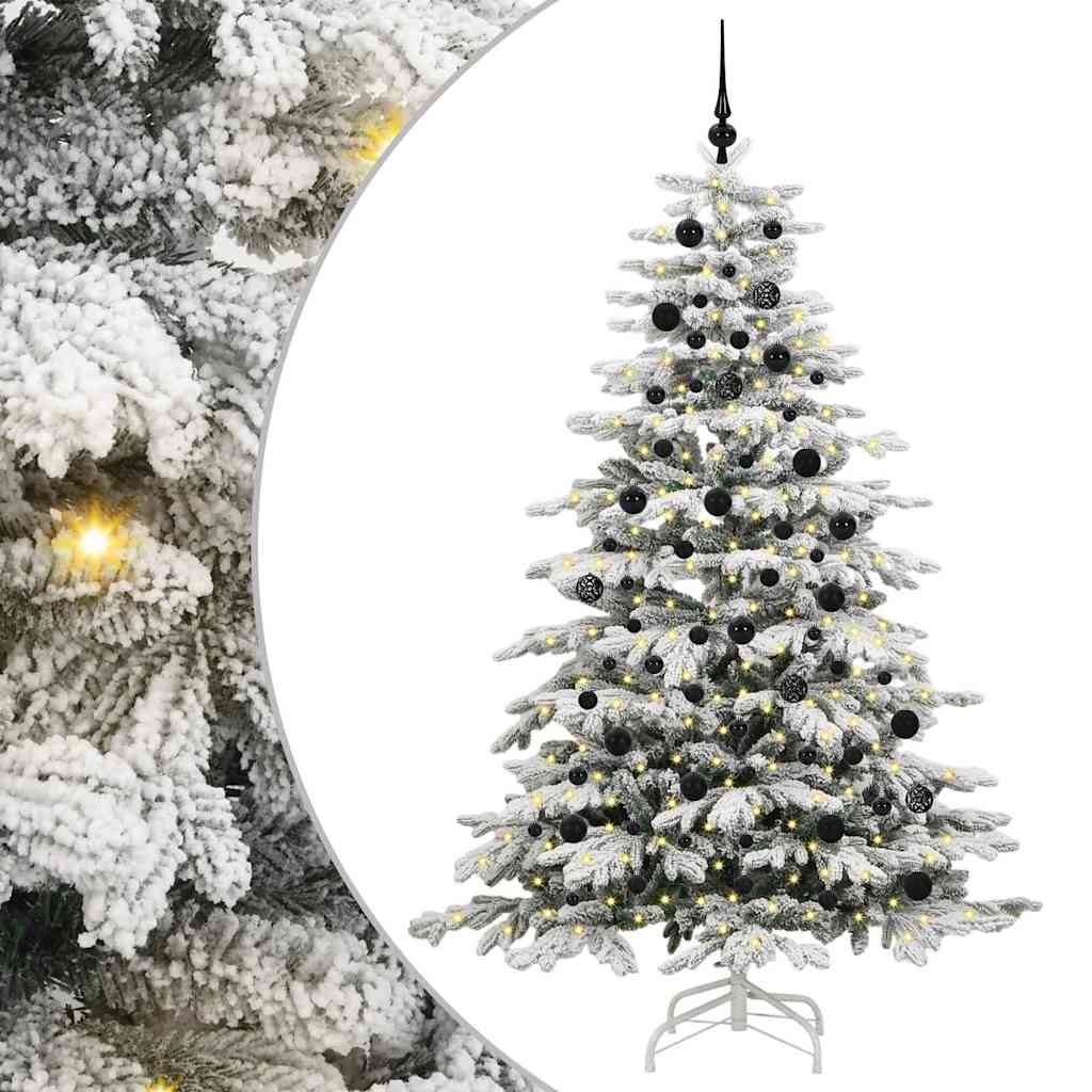 vidaXL Künstlicher klappbarer Weihnachtsbaum Weiß 210 cm PE und PVC