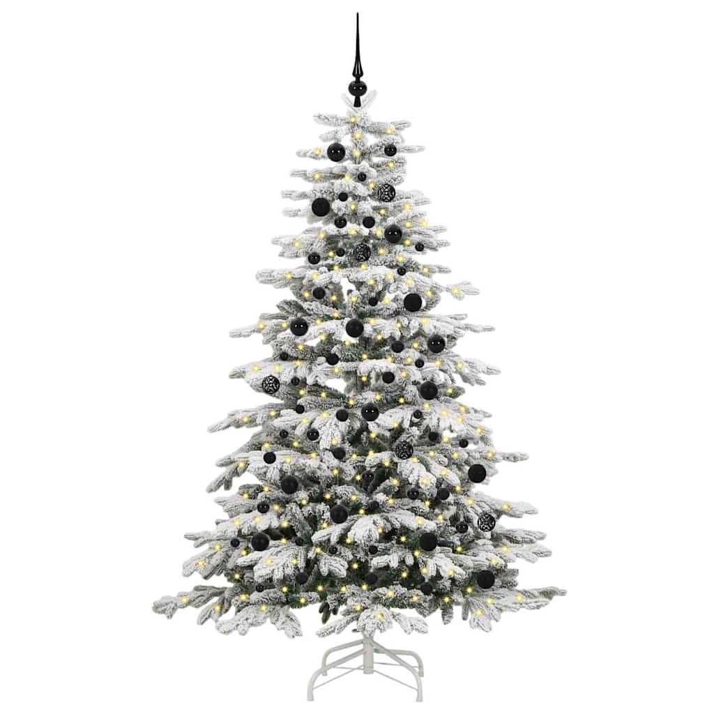 vidaXL Künstlicher klappbarer Weihnachtsbaum Weiß 210 cm PE und PVC