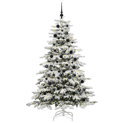 vidaXL Künstlicher klappbarer Weihnachtsbaum Weiß 210 cm PE und PVC