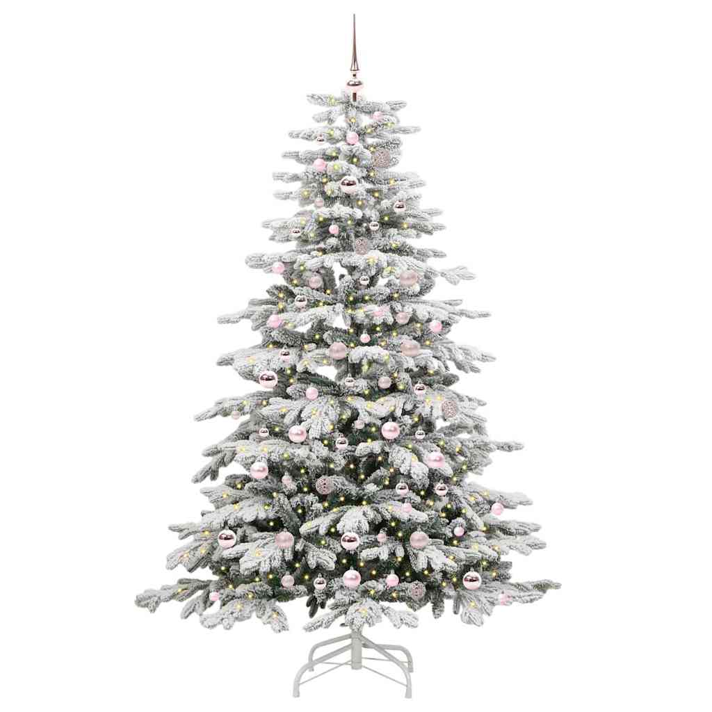vidaXL Künstlicher klappbarer Weihnachtsbaum Weiß 210 cm PE und PVC