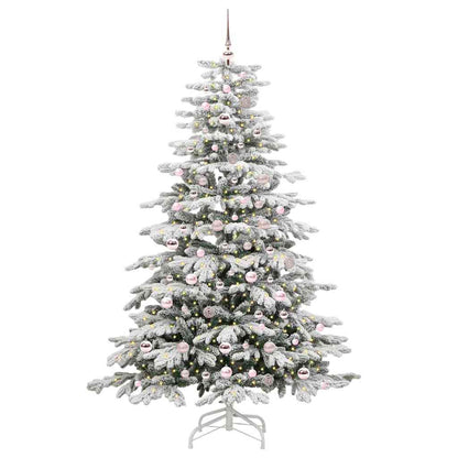 vidaXL Künstlicher klappbarer Weihnachtsbaum Weiß 210 cm PE und PVC