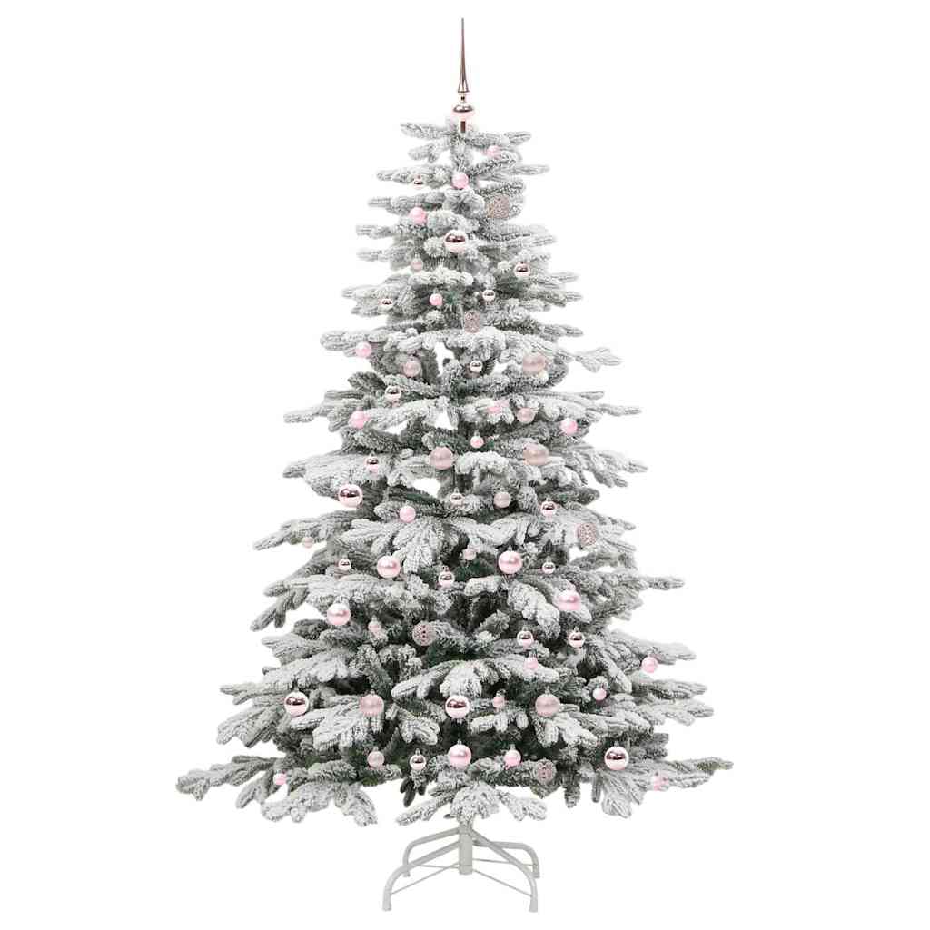 vidaXL Künstlicher klappbarer Weihnachtsbaum Weiß 210 cm PE und PVC