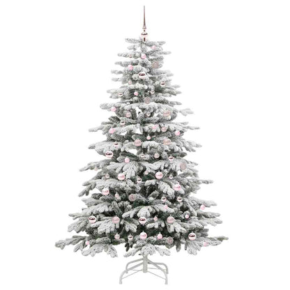 vidaXL Künstlicher klappbarer Weihnachtsbaum Weiß 210 cm PE und PVC