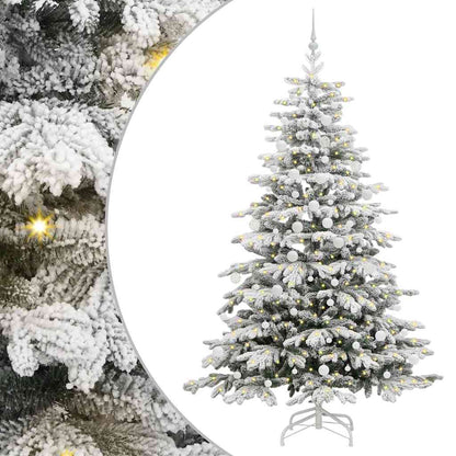 vidaXL Künstlicher klappbarer Weihnachtsbaum Weiß 210 cm PE und PVC