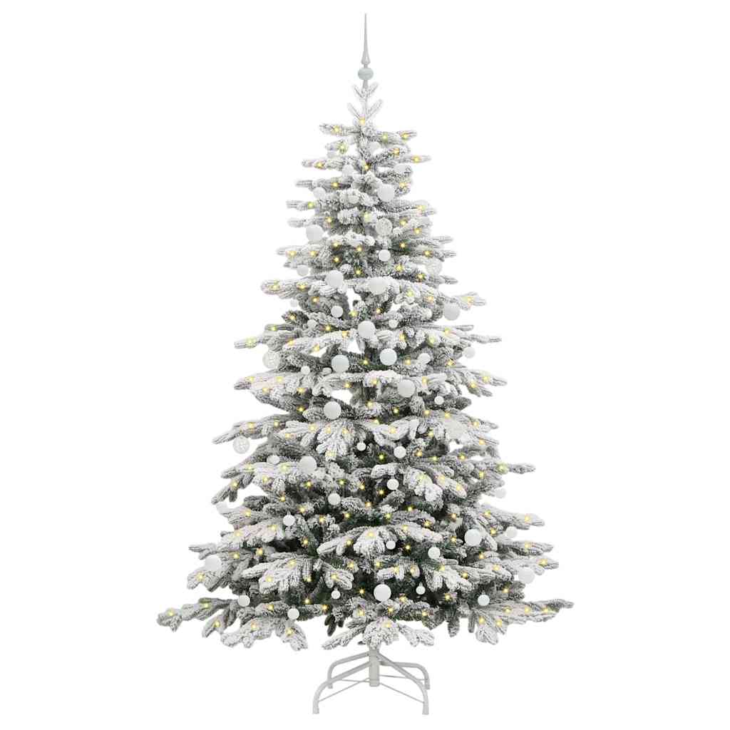 vidaXL Künstlicher klappbarer Weihnachtsbaum Weiß 210 cm PE und PVC