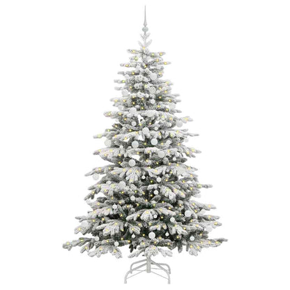 vidaXL Künstlicher klappbarer Weihnachtsbaum Weiß 210 cm PE und PVC