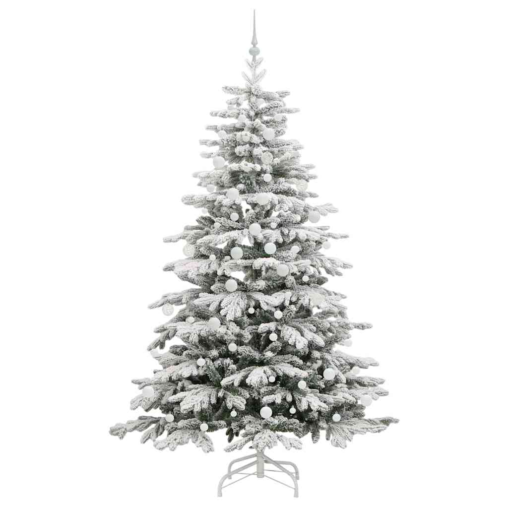 vidaXL Künstlicher klappbarer Weihnachtsbaum Weiß 210 cm PE und PVC