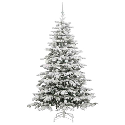 vidaXL Künstlicher klappbarer Weihnachtsbaum Weiß 210 cm PE und PVC