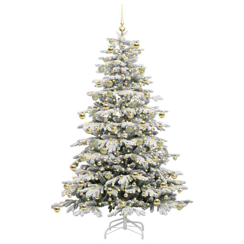 vidaXL Künstlicher klappbarer Weihnachtsbaum Weiß 210 cm PE und PVC
