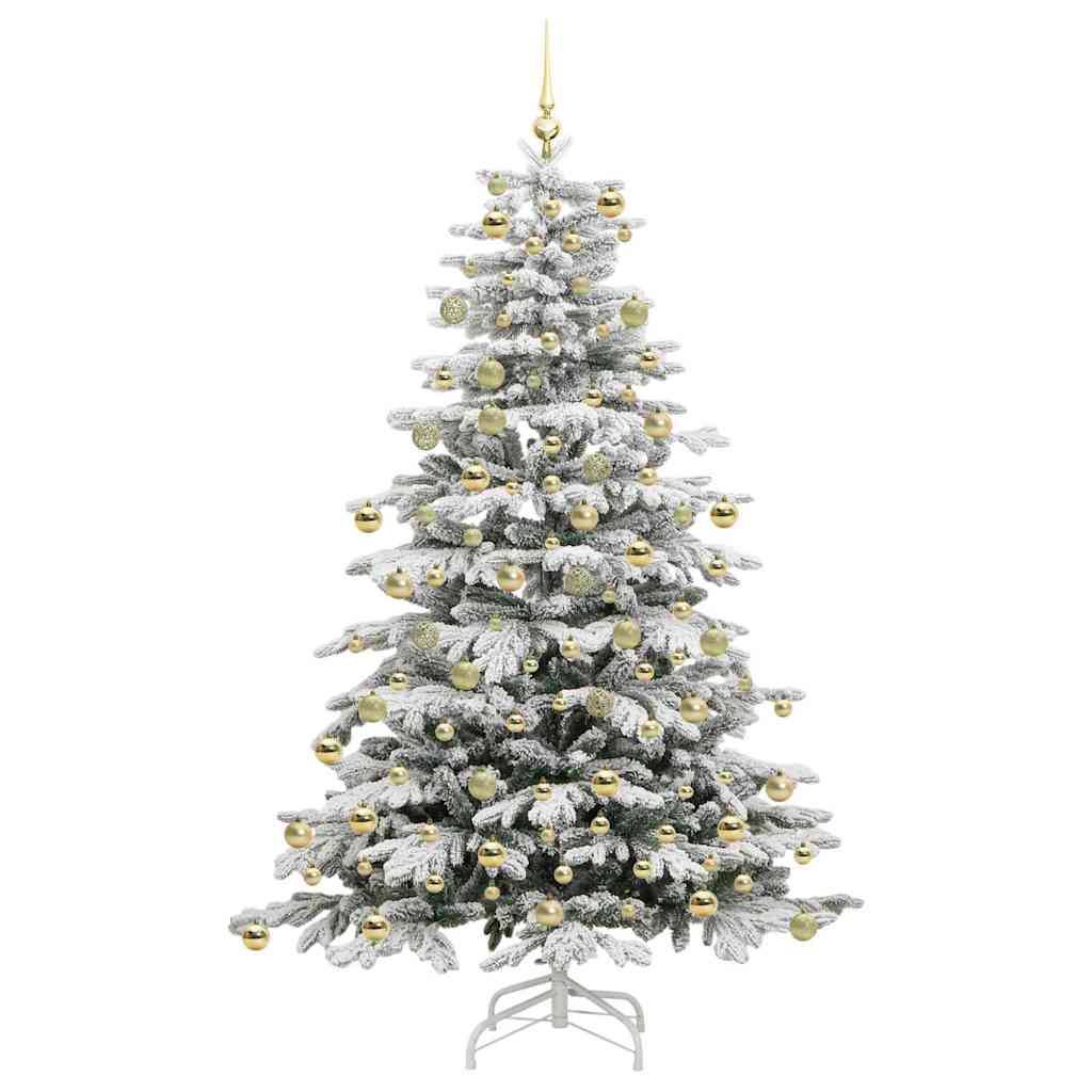 vidaXL Künstlicher klappbarer Weihnachtsbaum Weiß 210 cm PE und PVC