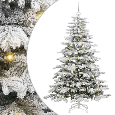 vidaXL Künstlicher klappbarer Weihnachtsbaum Weiß 210 cm PE und PVC