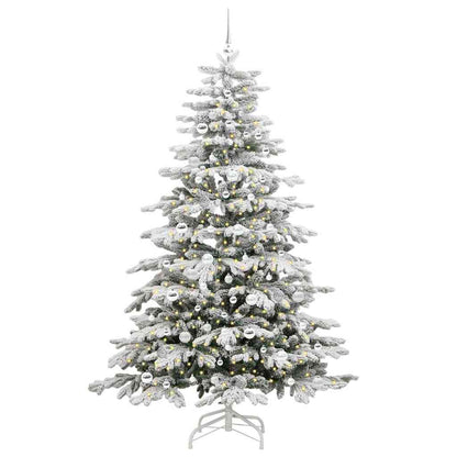 vidaXL Künstlicher klappbarer Weihnachtsbaum Weiß 210 cm PE und PVC